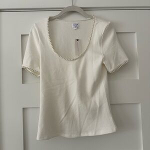 Anthropologie top with pearl detail